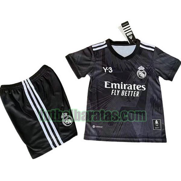 camiseta niño real madrid 2022 negro y3