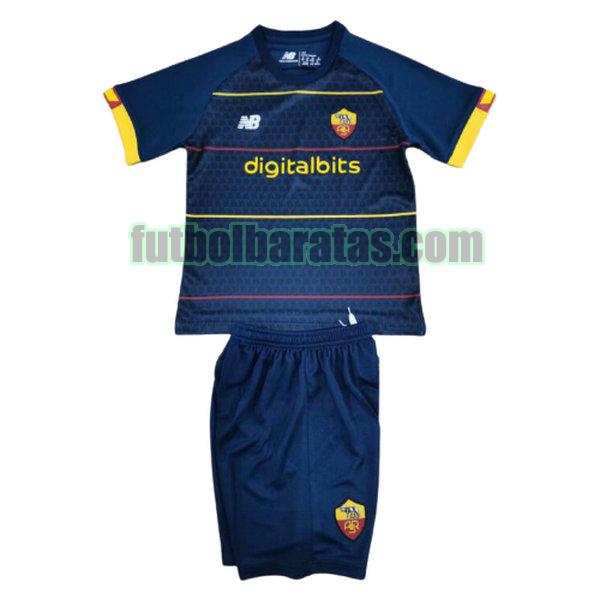 camiseta niño roma 2021 2022 azul fourth