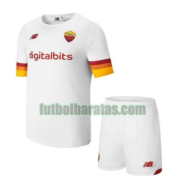 camiseta niño roma 2021 2022 blanco segunda