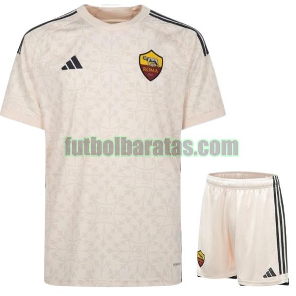 camiseta niño roma 2023 2024 blanco segunda