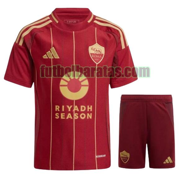 camiseta niño roma 2024 2025 rojo segunda
