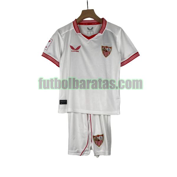 camiseta niño sevilla 2023 2024 blanco segunda