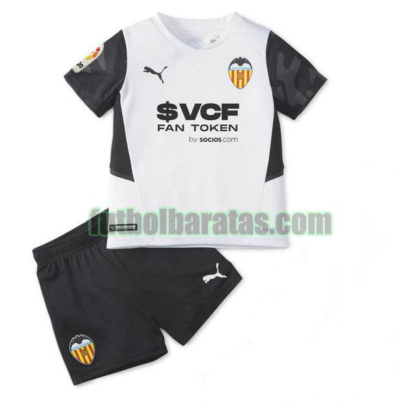 camiseta niño valencia 2021 2022 blanco primera