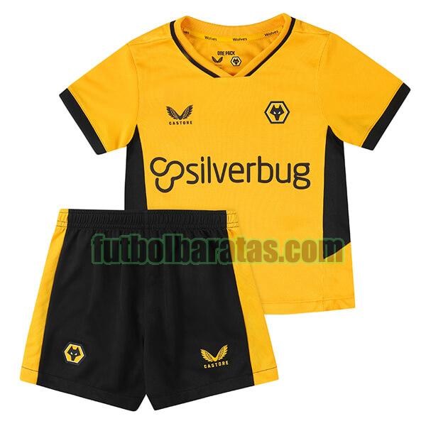 camiseta niño wolverhampton wanderers fc 2021 2022 amarillo primera