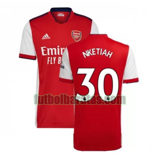 camiseta nketiah 30 arsenal 2021 2022 rojo primera