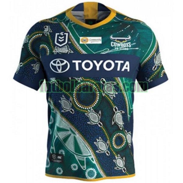 camiseta north queensland cowboys 2020 verde indigenous