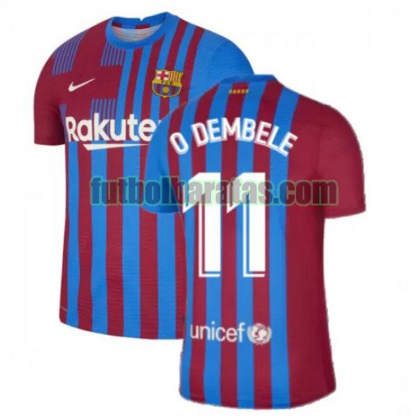 camiseta o dembele 11 barcelona 2021 2022 rojo blanco primera
