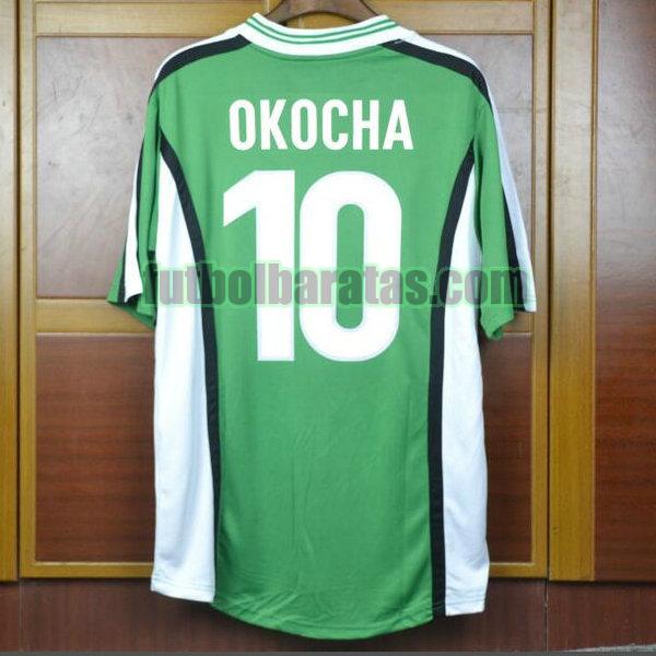 camiseta okocha 10 nigeria 1998 verde primera