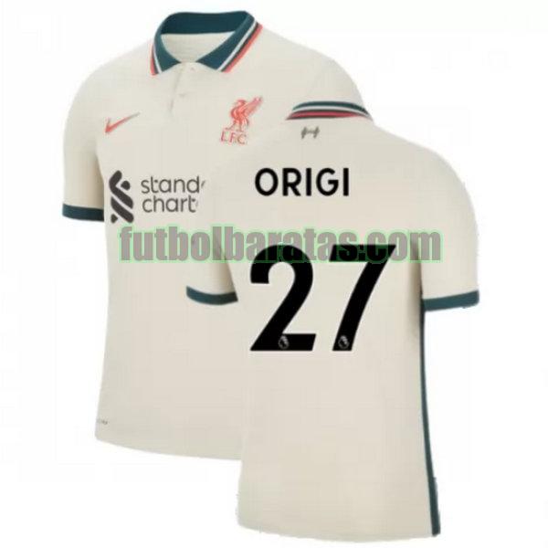 camiseta origi 27 liverpool 2021 2022 amarillo segunda
