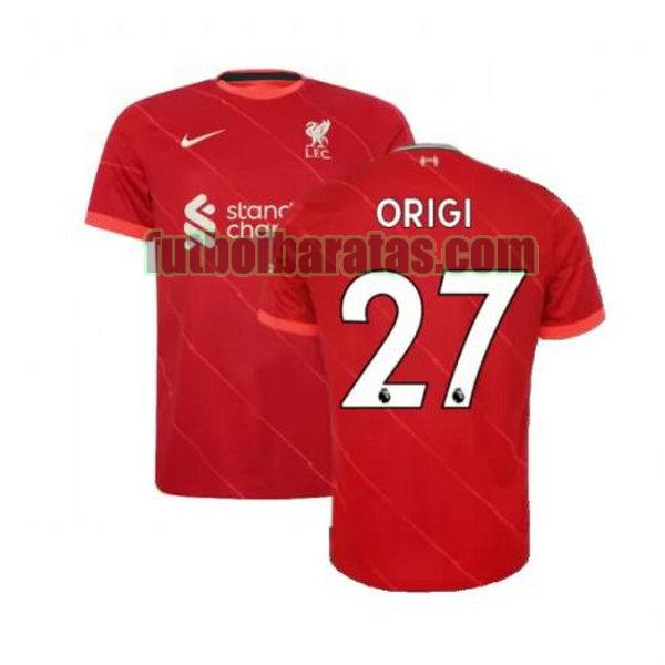 camiseta origi 27 liverpool 2021 2022 rojo primera