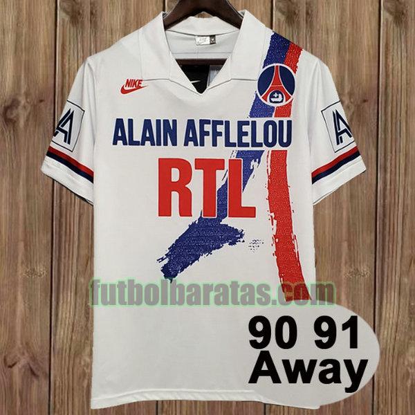 camiseta paris saint germain 1990-1991 blanco segunda