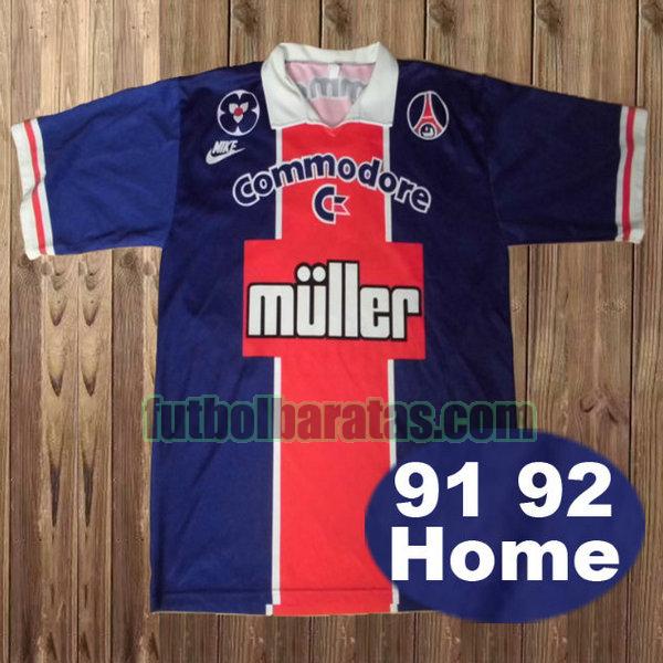 camiseta paris saint germain 1991-1992 azul primera