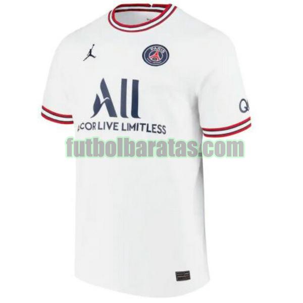 camiseta paris saint germain 2021 2022 blanco fourth