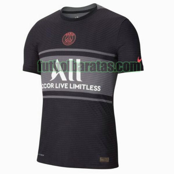 camiseta paris saint germain 2021 2022 negro tercera equipacion