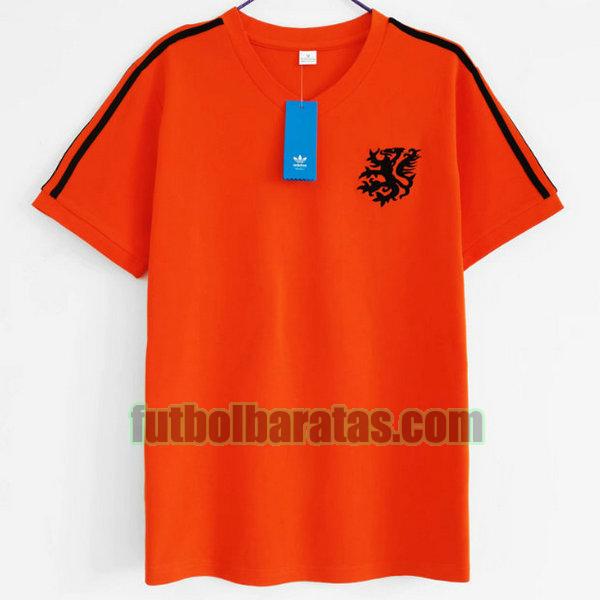 camiseta países bajos 1974 naranja segunda
