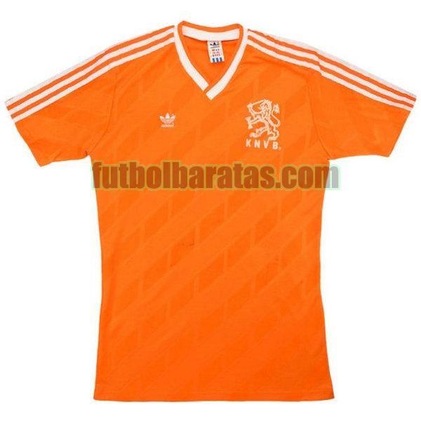 camiseta países bajos 1986 naranja primera