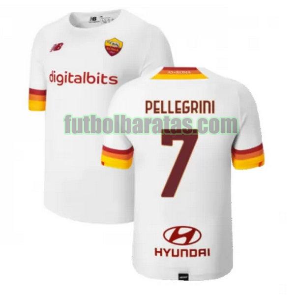 camiseta pellegrini 7 roma 2021 2022 blanco segunda