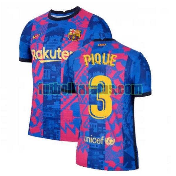 camiseta pique 3 barcelona 2021 2022 azul rojo tercera