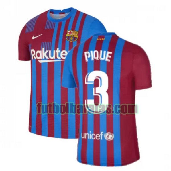 camiseta pique 3 barcelona 2021 2022 rojo blanco primera