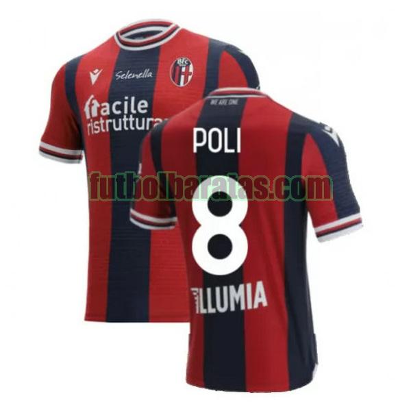 camiseta poli 8 bologna 2021 2022 rojo azul primera