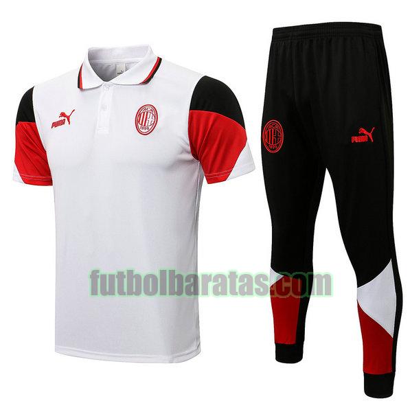 camiseta polo ac milan 2021 2022 blanco conjunto