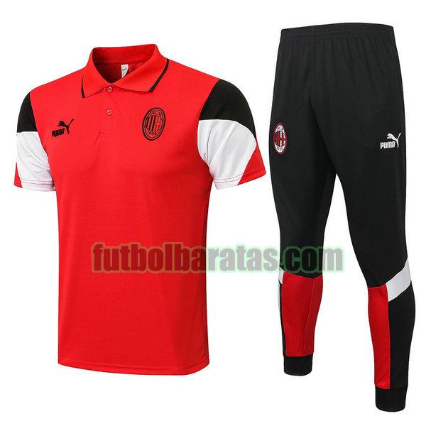 camiseta polo ac milan 2021 2022 rojo conjunto