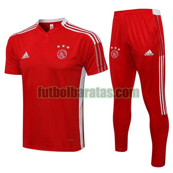 camiseta polo ajax 2021 2022 rojo conjunto