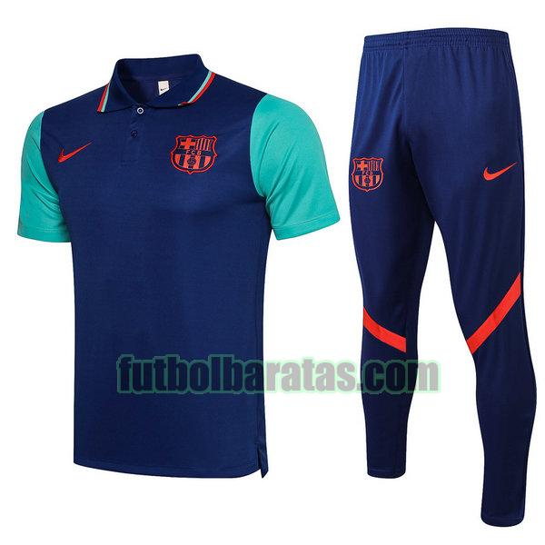 camiseta polo barcelona 2021 2022 azul verde conjunto