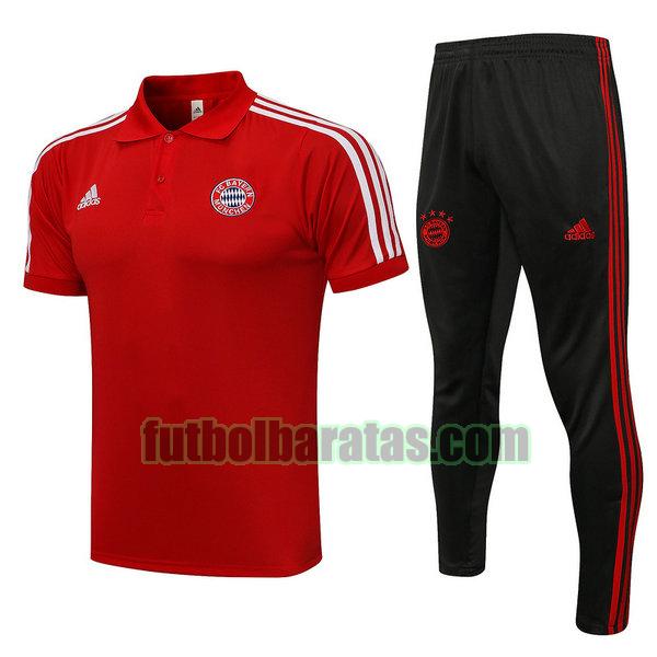 camiseta polo bayern munich 2021 2022 rojo conjunto