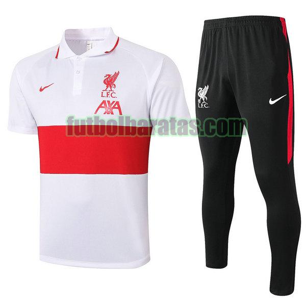 camiseta polo liverpool 2021 2022 blanco conjunto