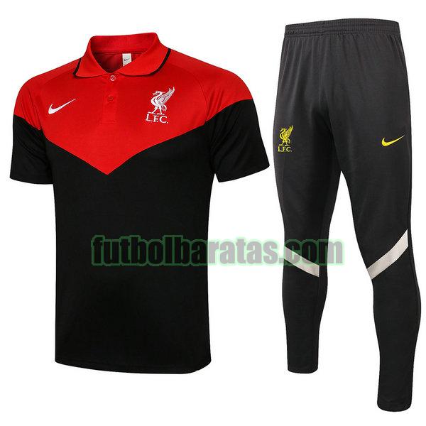 camiseta polo liverpool 2021 2022 negro rojo conjunto