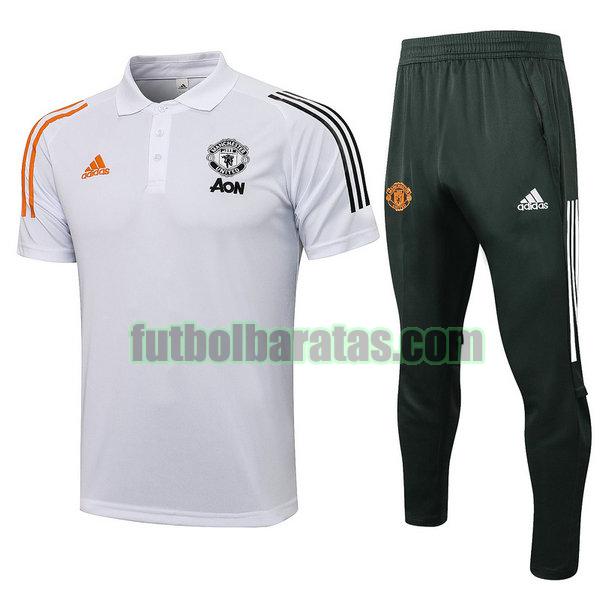 camiseta polo manchester united 2021 2022 blanco conjunto