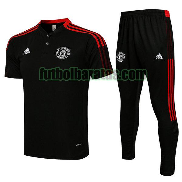 camiseta polo manchester united 2021 2022 negro conjunto