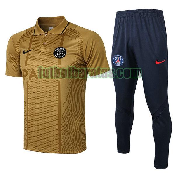 camiseta polo paris saint germain 2021 2022 oro conjunto