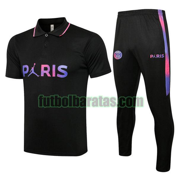 camiseta polo paris saint germain 2021 22 negro conjunto