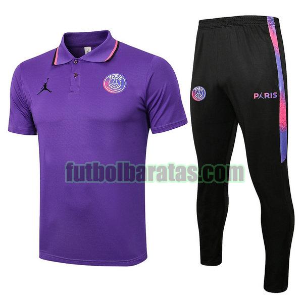 camiseta polo paris saint germain 2021 22 púrpura conjunto