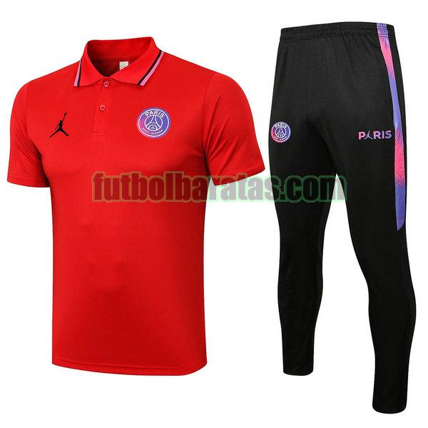 camiseta polo paris saint germain 2021 22 rojo conjunto