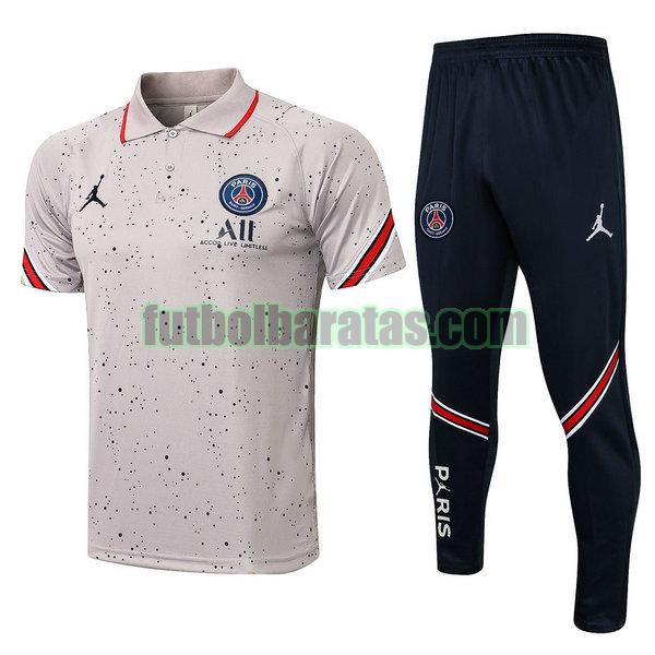 camiseta polo paris saint germain 2122 gris conjunto