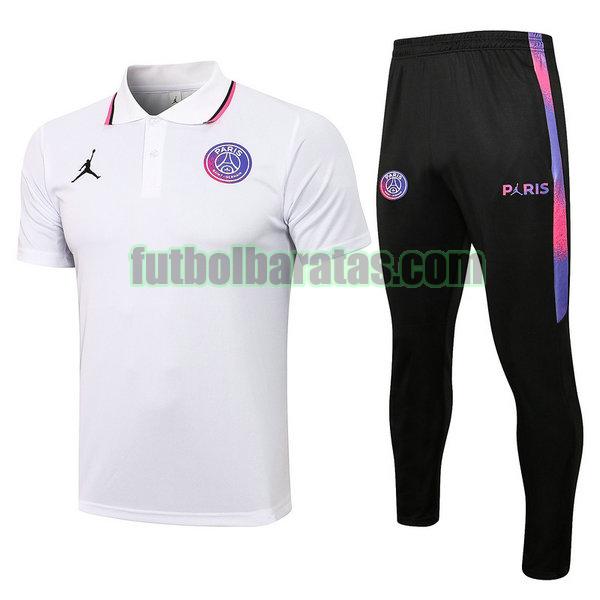 camiseta polo paris saint germain 21 22 blanco conjunto