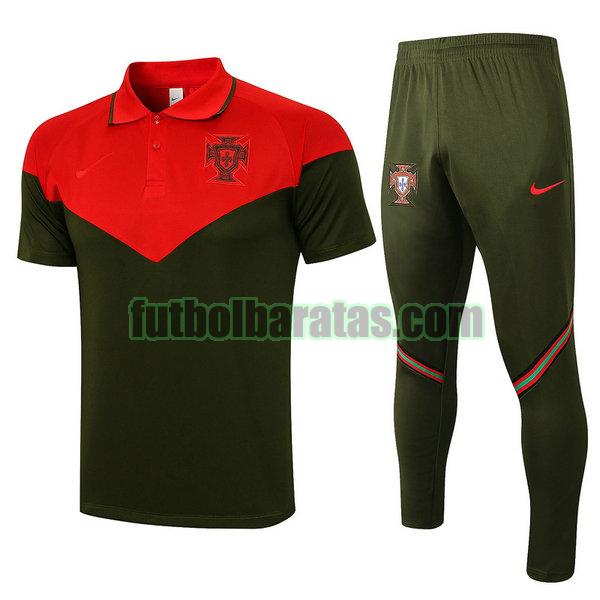 camiseta polo portugal 2021 2022 rojo verde conjunto