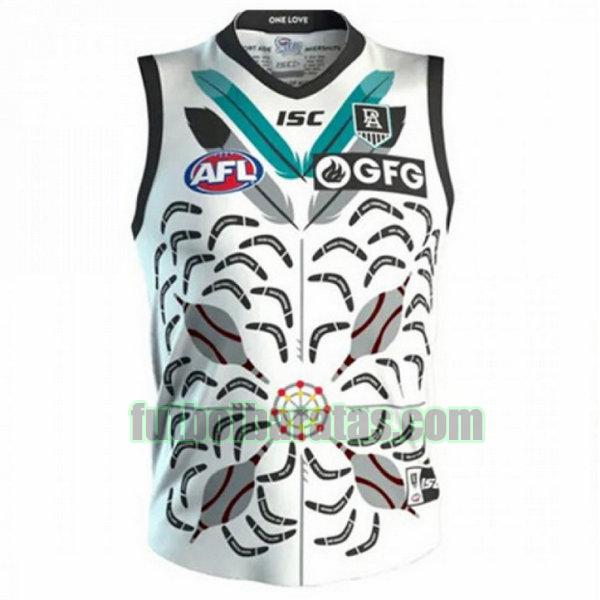 camiseta port adelaide 2020 blanco indigenous guernsey