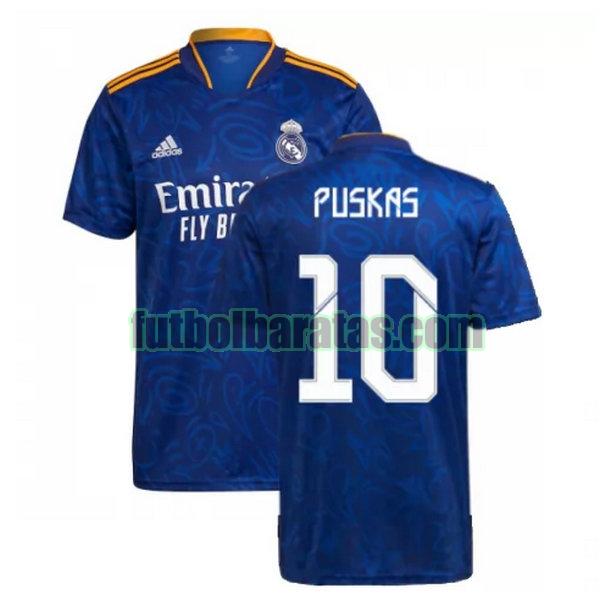 camiseta puskas 10 real madrid 2021 2022 azul segunda