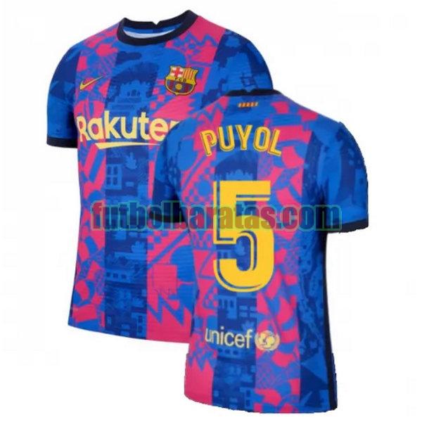 camiseta puyol 5 barcelona 2021 2022 azul rojo tercera