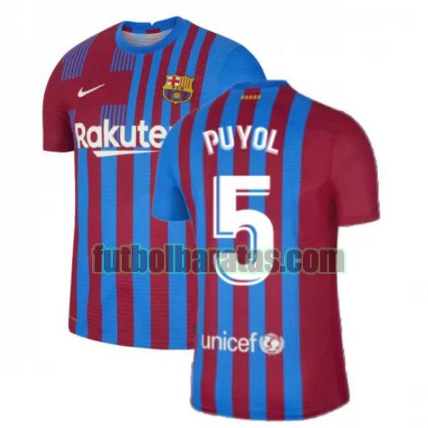 camiseta puyol 5 barcelona 2021 2022 rojo blanco primera