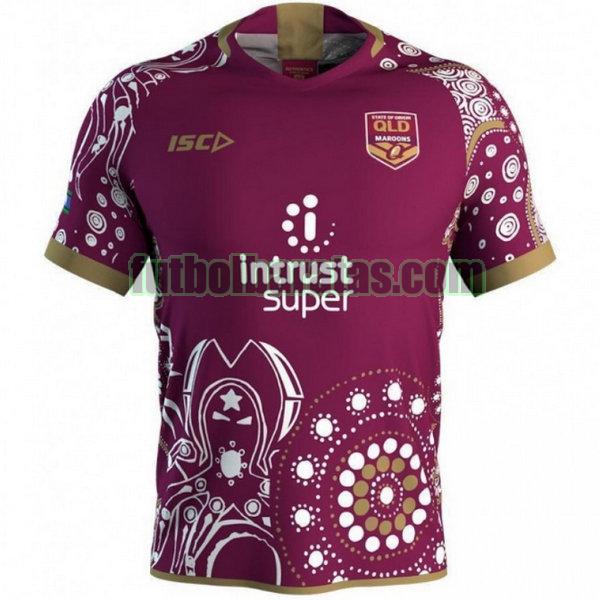 camiseta queensland maroons 2018 púrpura indigenous