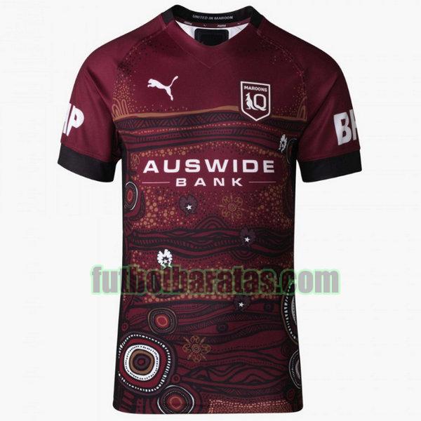 camiseta queensland maroons 2021 púrpura indigenous