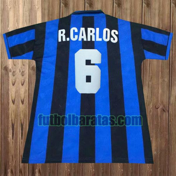 camiseta r.carlos 6 inter milan 1995-1996 azul primera