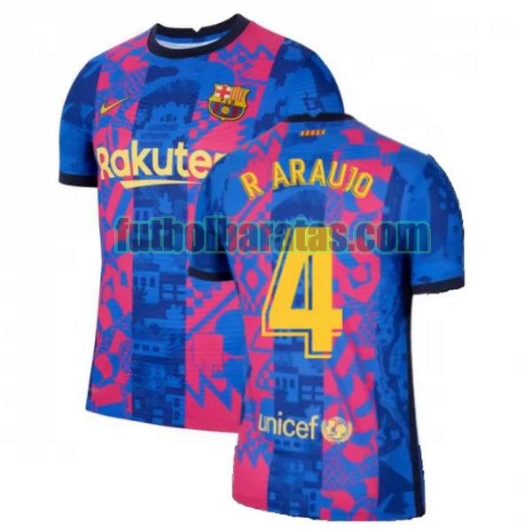 camiseta r araujo 4 barcelona 2021 2022 azul rojo tercera