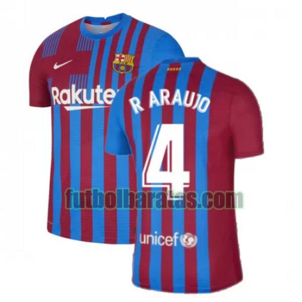 camiseta r araujo 4 barcelona 2021 2022 rojo blanco primera