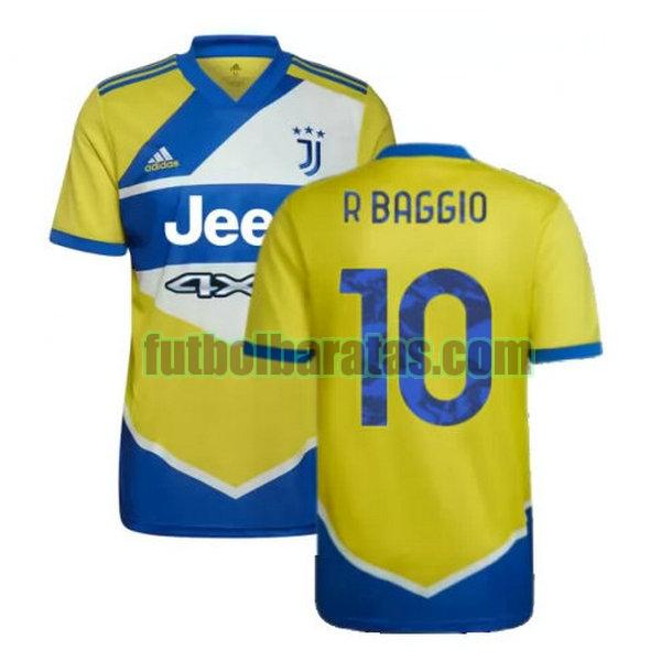 camiseta r baggio 10 juventus 2021 2022 amarillo azul tercera